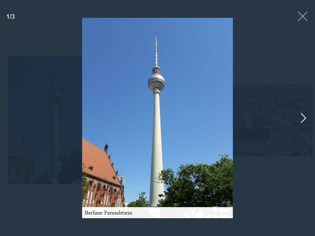 Open slide with a picture of the Berlin television tower