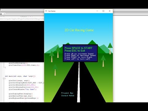 OpenGL and C++ 2D Car Race game With GLUT library