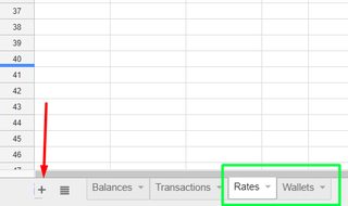 Rates and Wallets sheets