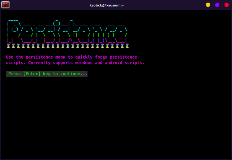 KSploit Persistence Splash Screen