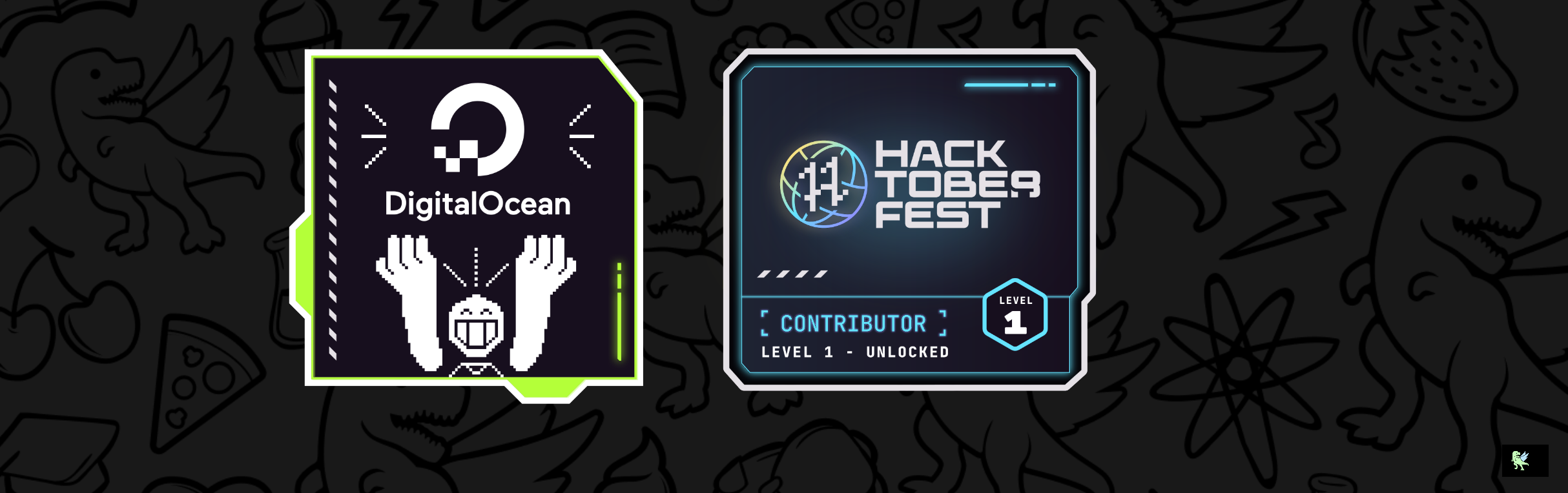 An image of @birir's Holopin badges, which is a link to view their full Holopin profile