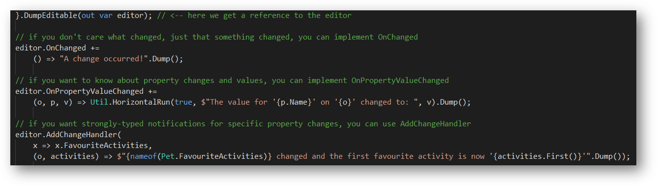 demonstration of adding change handlers