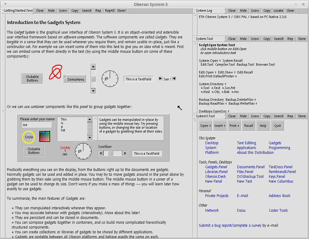 Oberon System 3 on ObxPal Screenshot