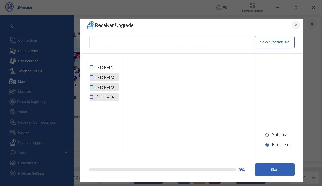 Screenshot UPrecise Software: Receiver Upgrade