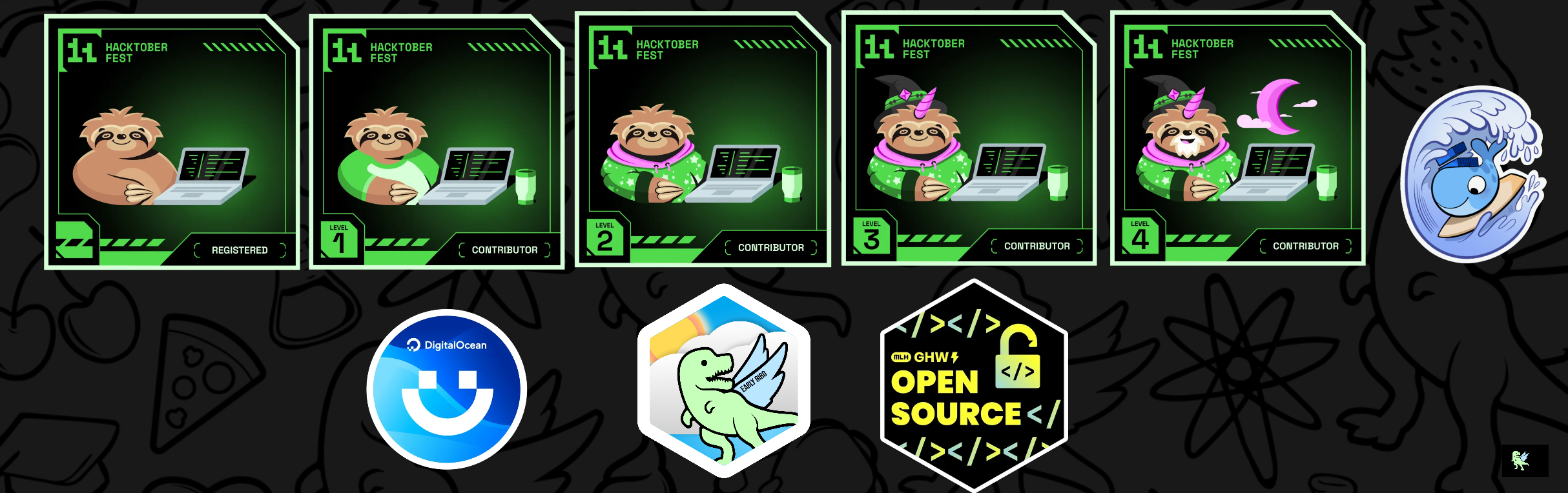 An image of @darshitdudhaiya's Holopin badges, which is a link to view their full Holopin profile