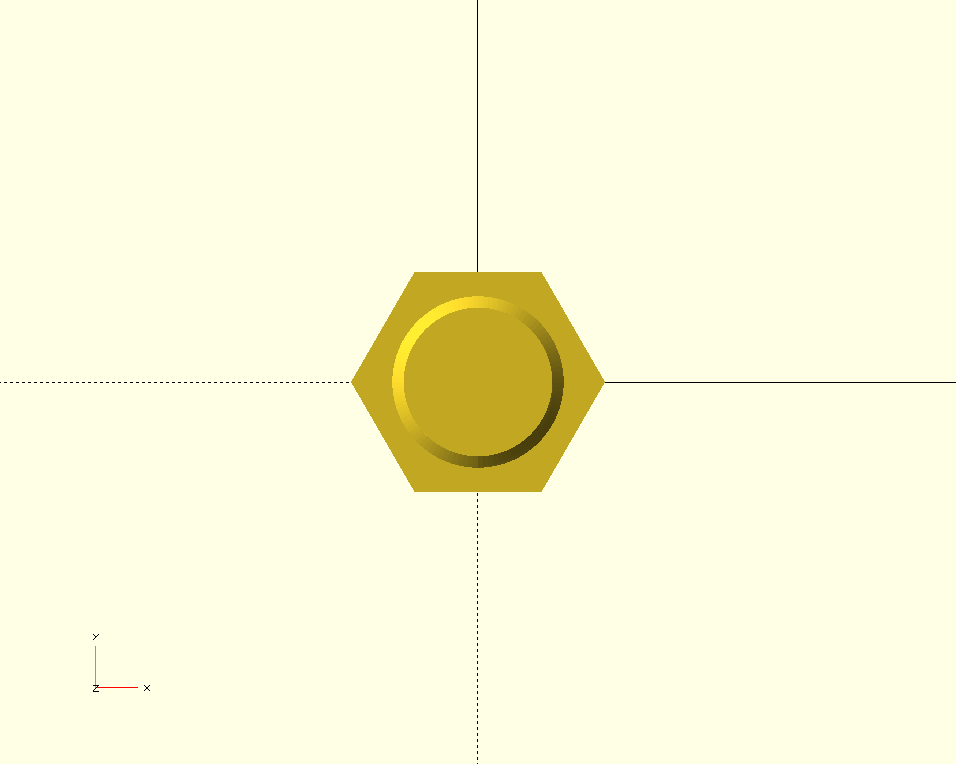 OpenSCAD - Tornillo Vista - Planta