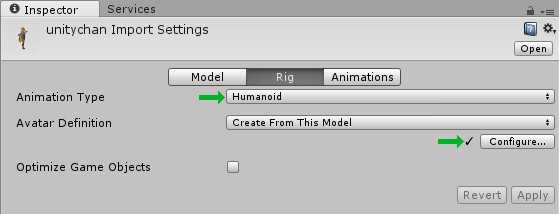 Change animation type to Humanoid