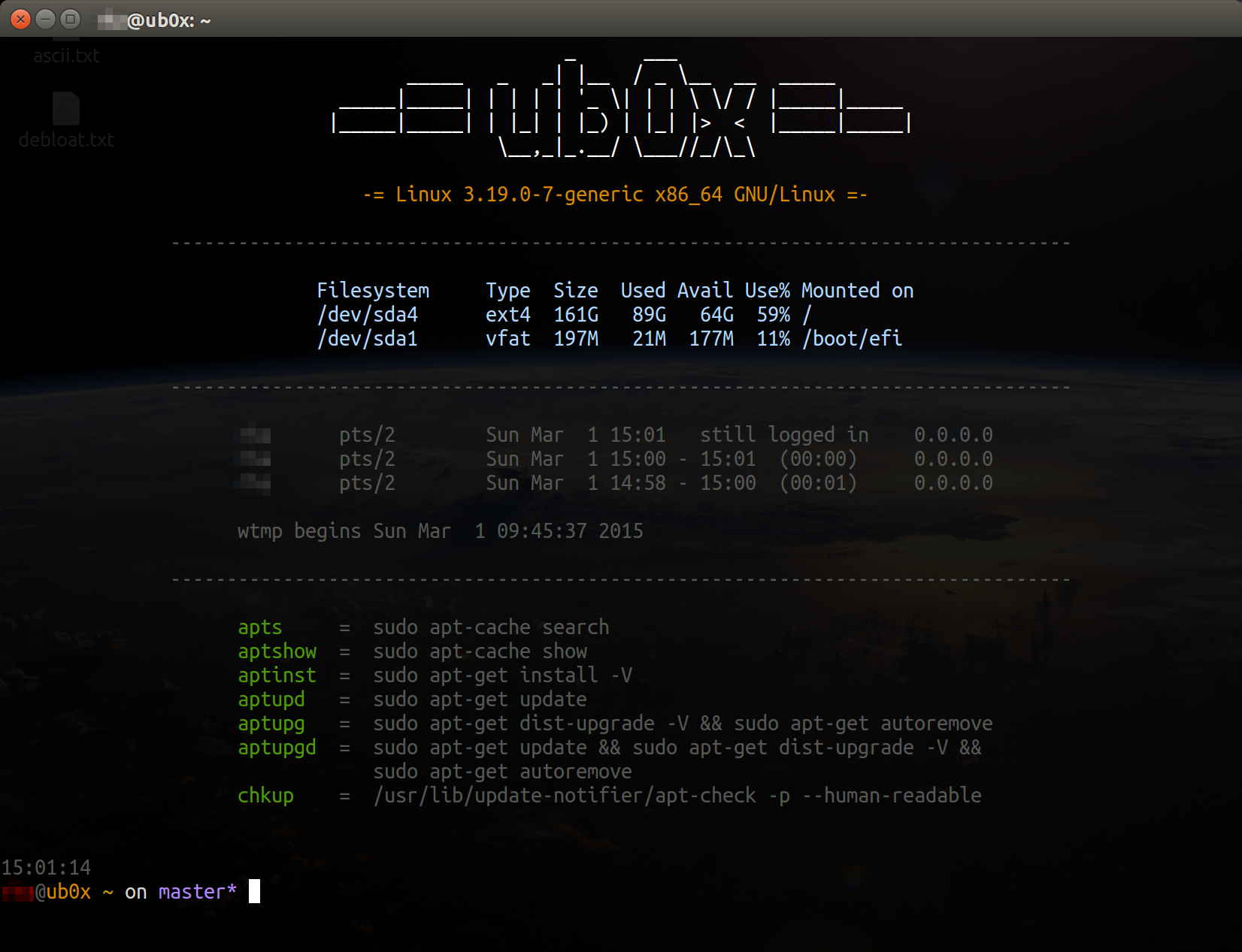 Bash Welcome Screen v0.1