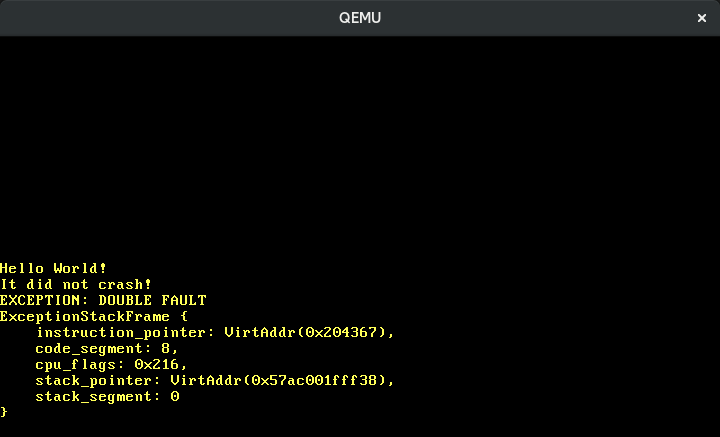 QEMU printing EXCEPTION: DOUBLE FAULT because of hardware timer