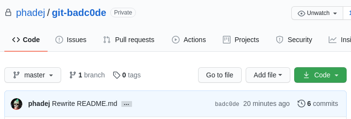 first GitHub screenshot