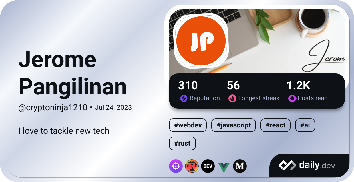 Jerome Pangilinan's Dev Card