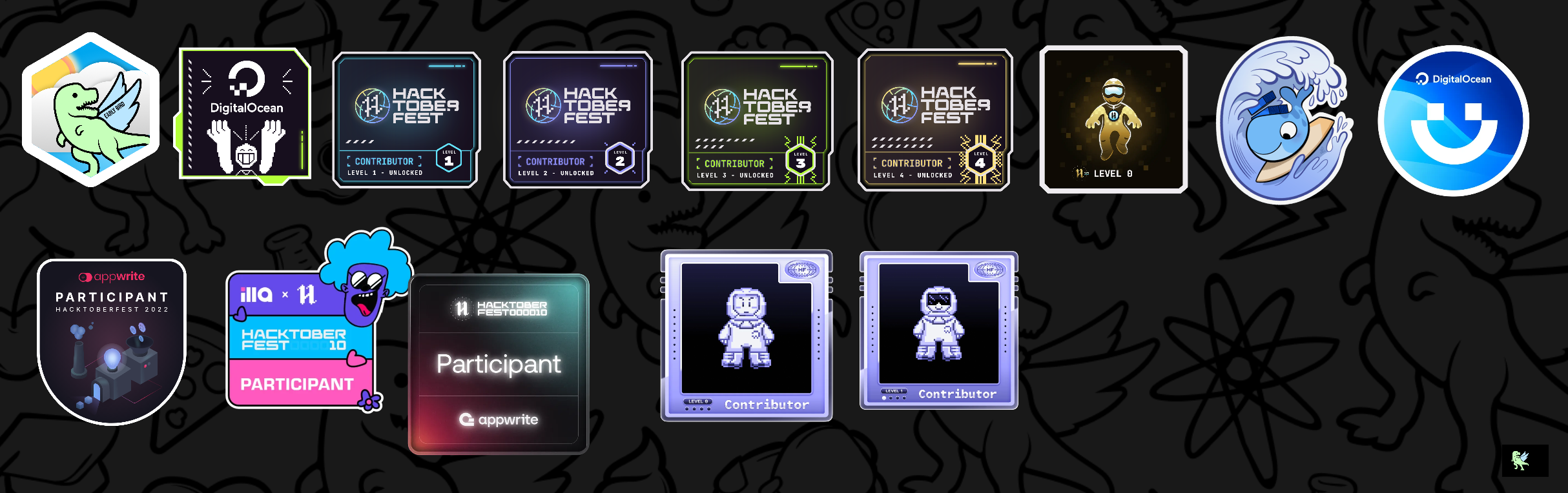 An image of @srakshitha296's Holopin badges, which is a link to view their full Holopin profile