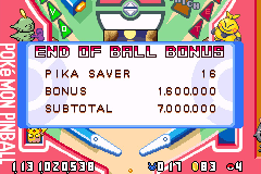 End of Ball Bonus Pika Saver