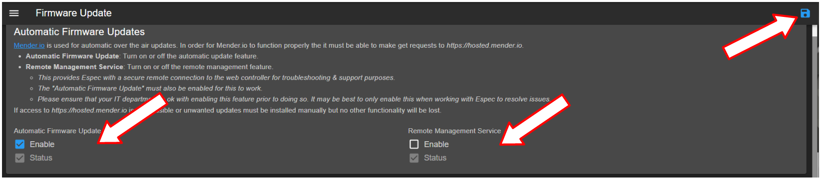 Automatic update configuration