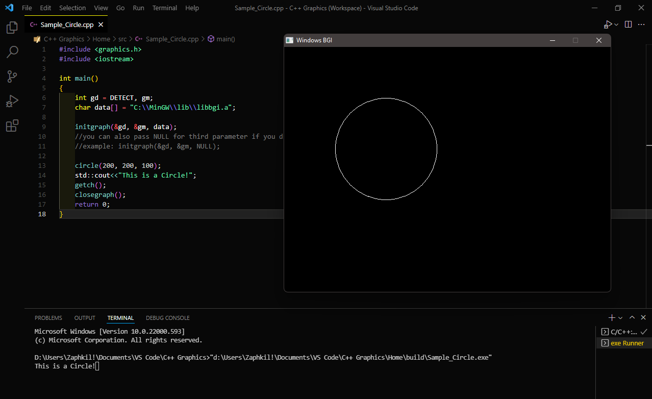 Graphics.h in VS Code