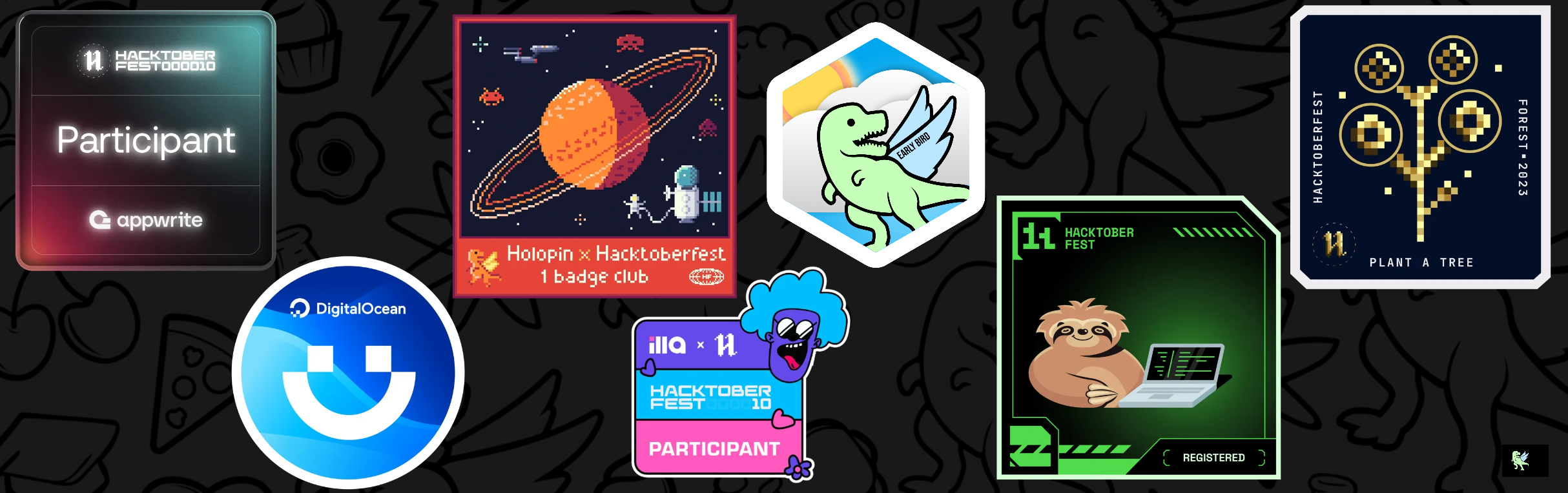 An image of @rsn601kri's Holopin badges, which is a link to view their full Holopin profile