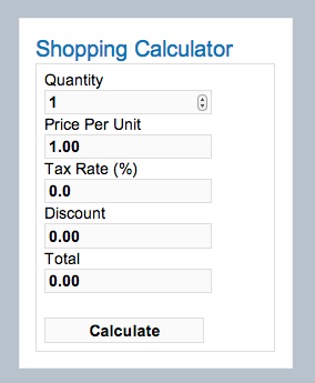 Shopping calculator