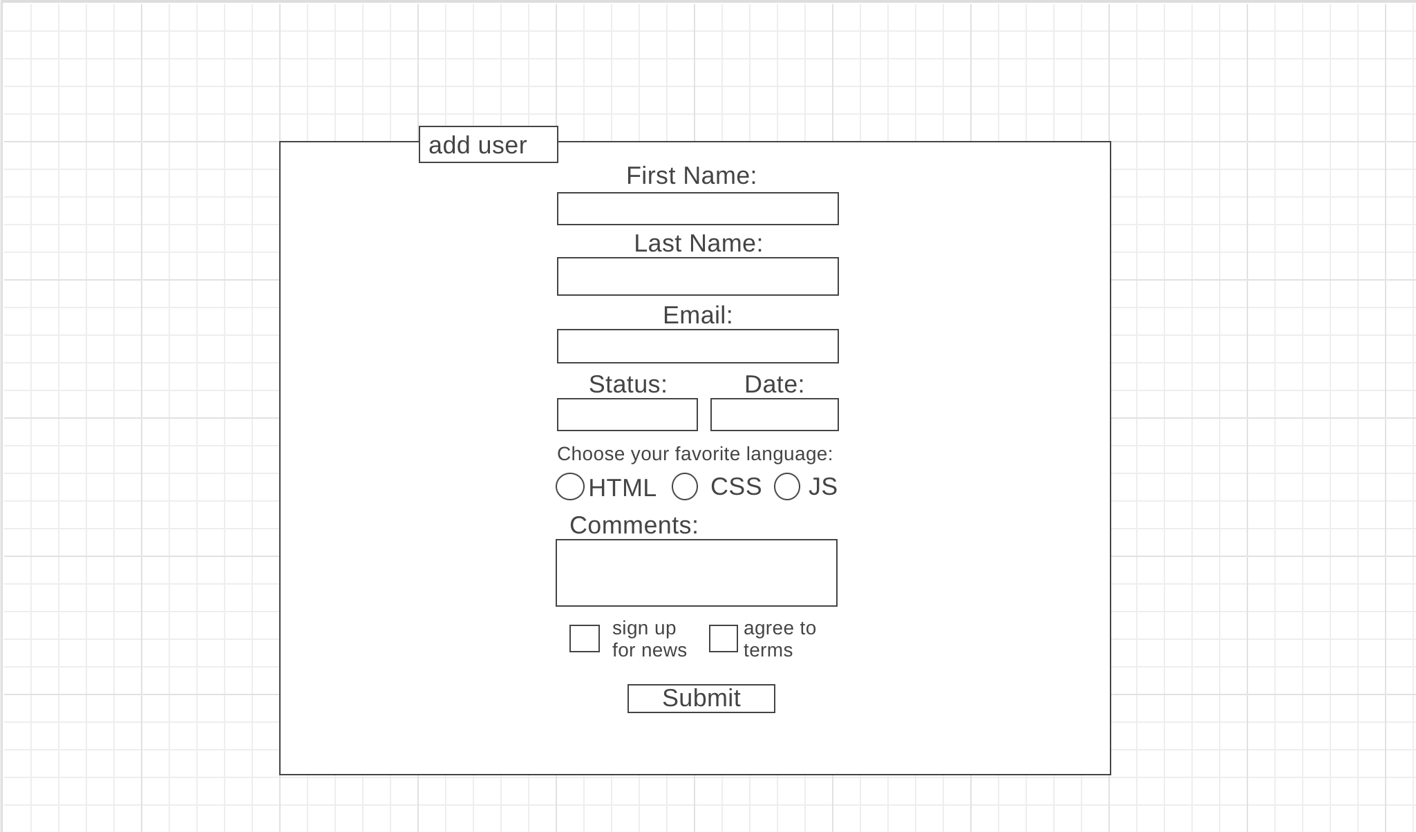 CSS Layout Wireframe