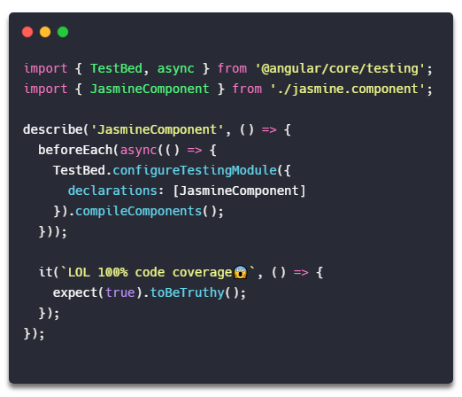 Karma-Jasmine ng test --code-coverage🤯