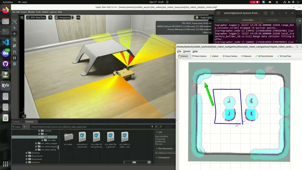 Isaac Sim Mecanum Robot Nav