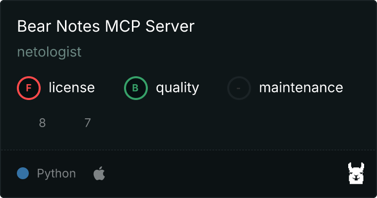 Bear Notes Server MCP server