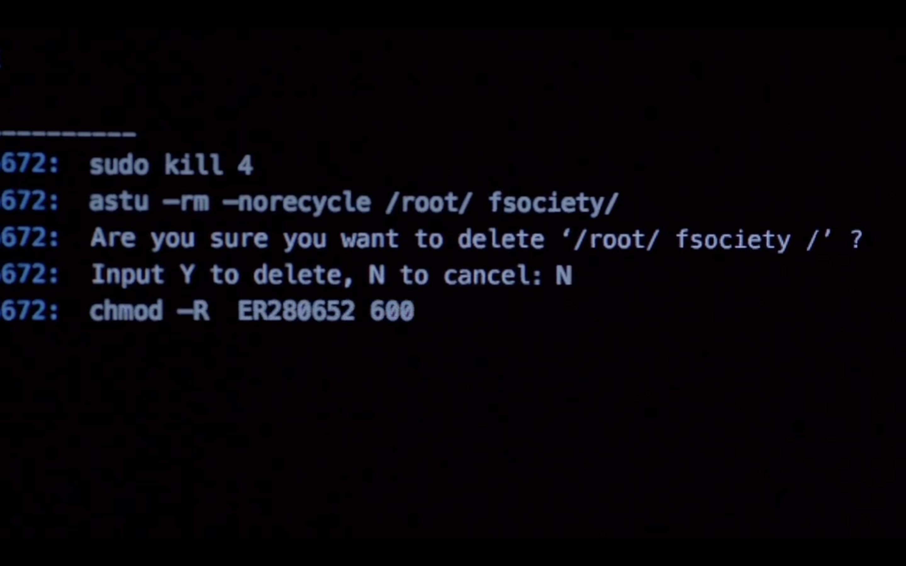 Screenshot of using sudo, kill, and chmod, :robot: screenshot 📷