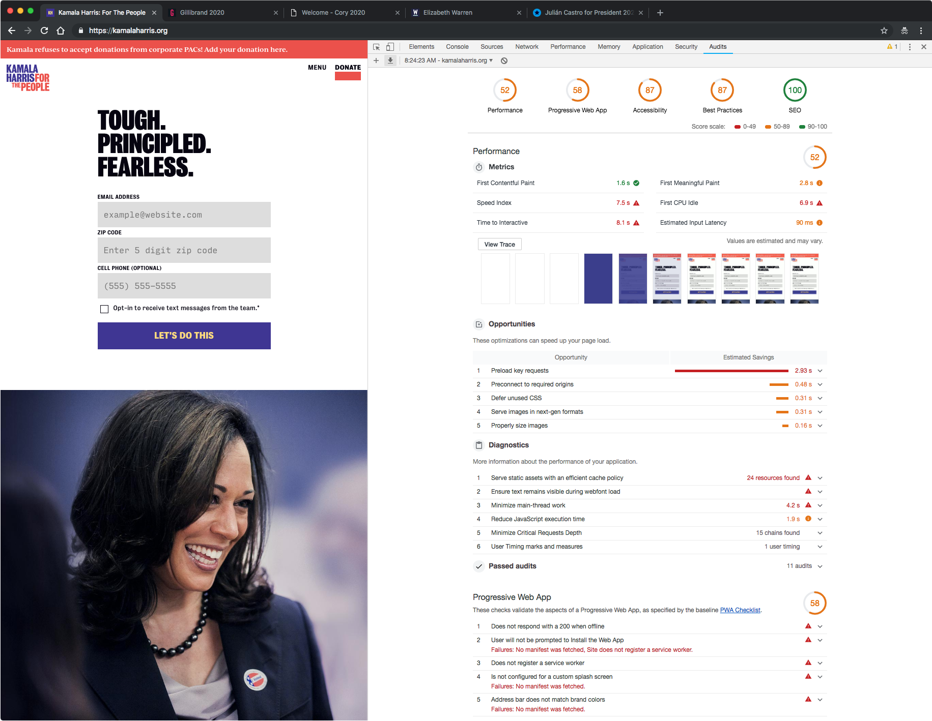 Screenshot of kamalaharris.com