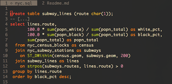 pgsql syntax highlighting