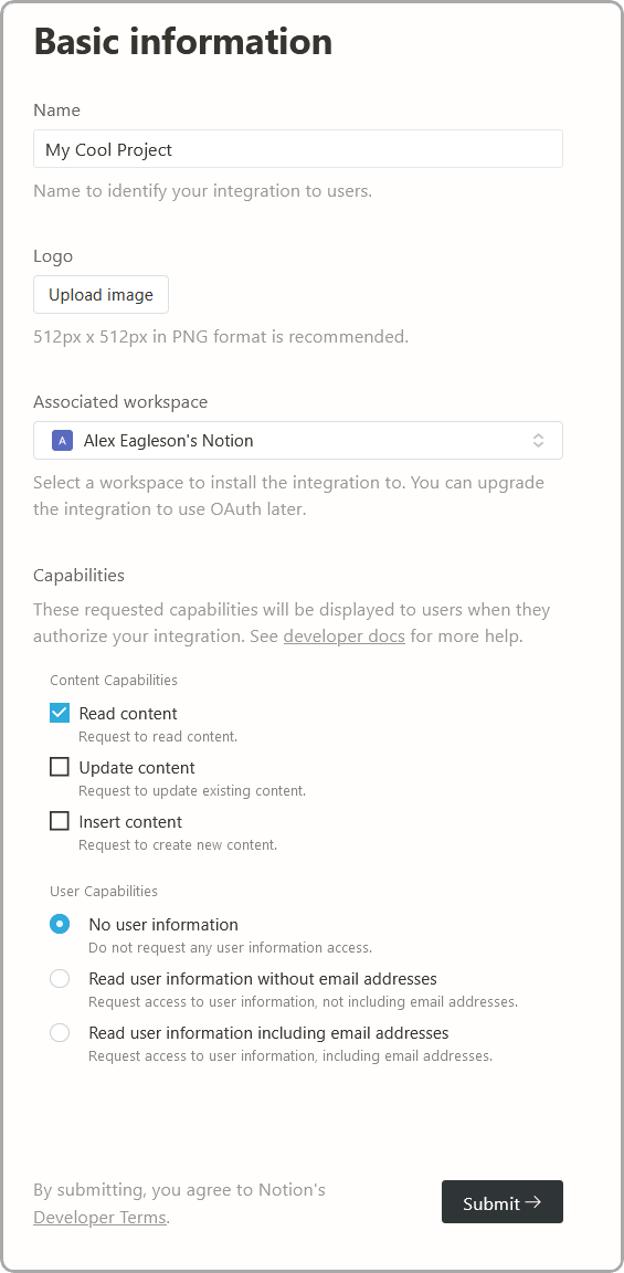 Integration Setup