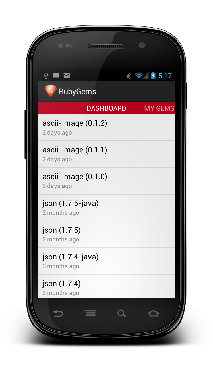 GitHub - nathanpc/rubygems-explorer-android: The awesome RubyGems ...