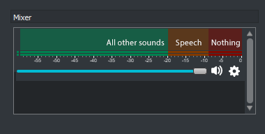 OBS' general guide for where sound levels should be placed in the audio mixer.