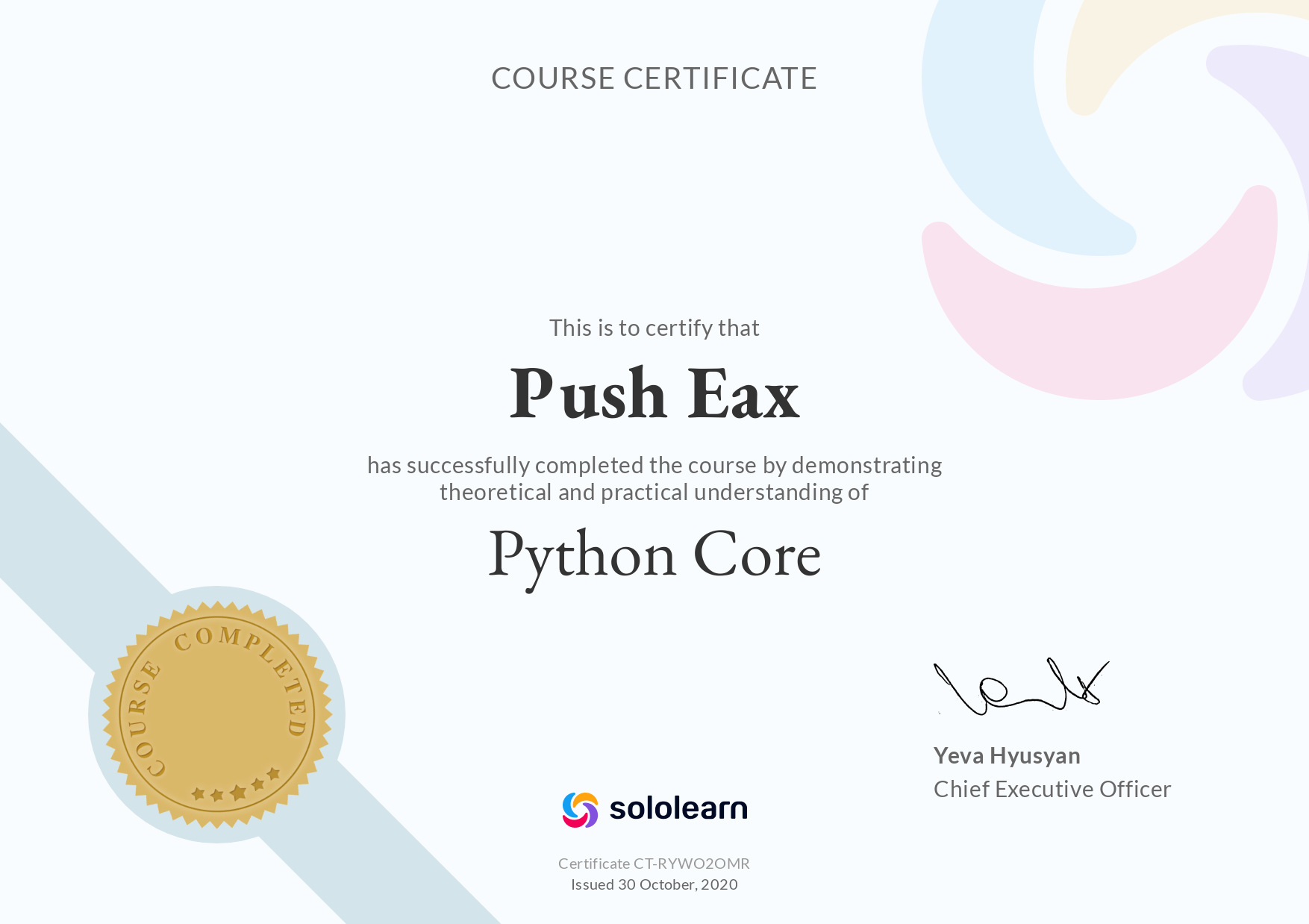 Sololearn Python Core