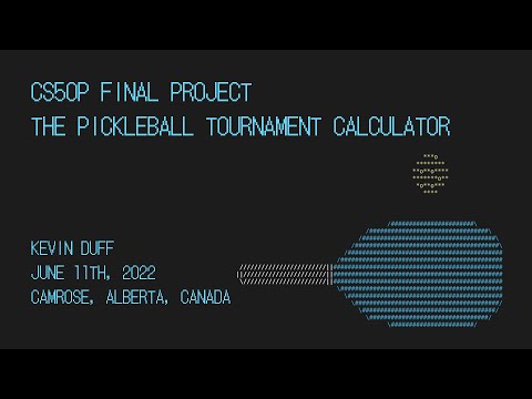 Pickleball Tournament Calculator