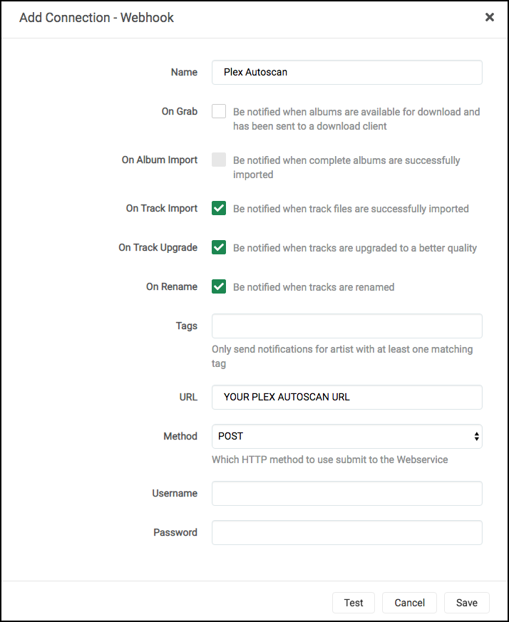 Lidarr Plex Autoscan