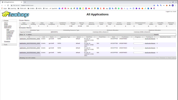 Hadoop server GUI