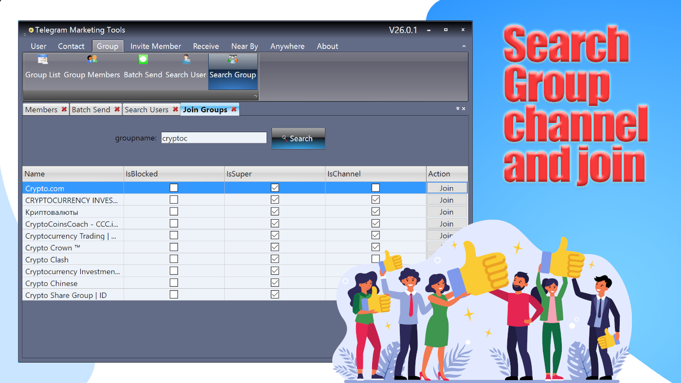 Telegram Marketing Tools Bulk Scraper/Extract/Add/Search/Invite Member|Join Group 45.1.1