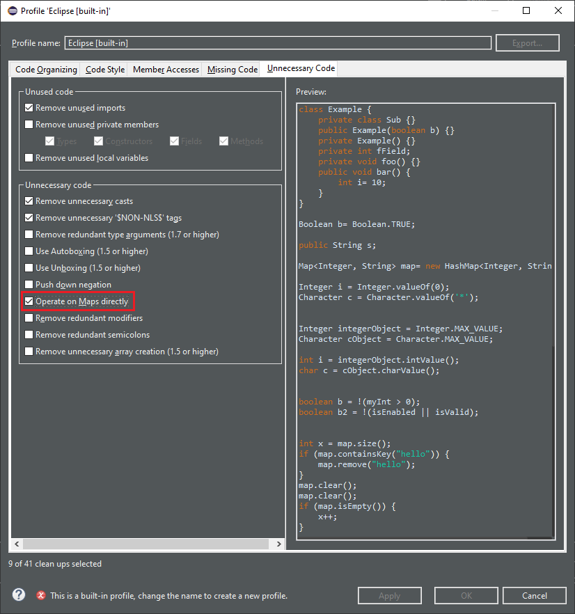 map method preferences