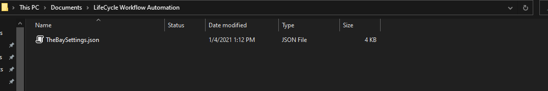 Settings files