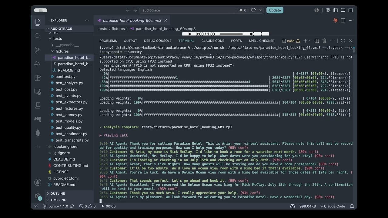 AudioTrace demo video