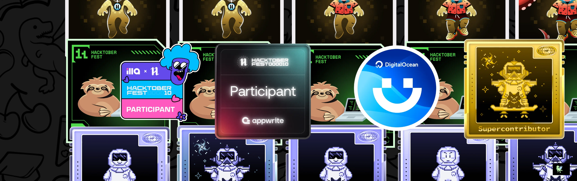 An image of @thehamzaihsan's Holopin badges, which is a link to view their full Holopin profile