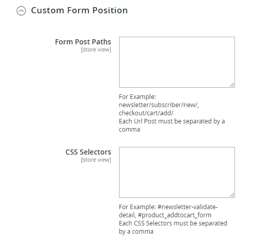 custom form position