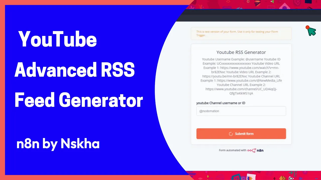 Video Overview of template YouTube Channel Advanced RSS Feeds Generator