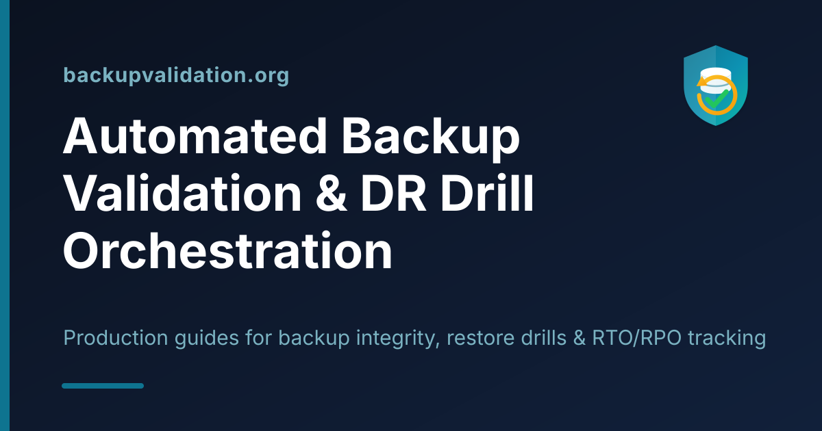 Automated Backup Validation & DR Drill Orchestration