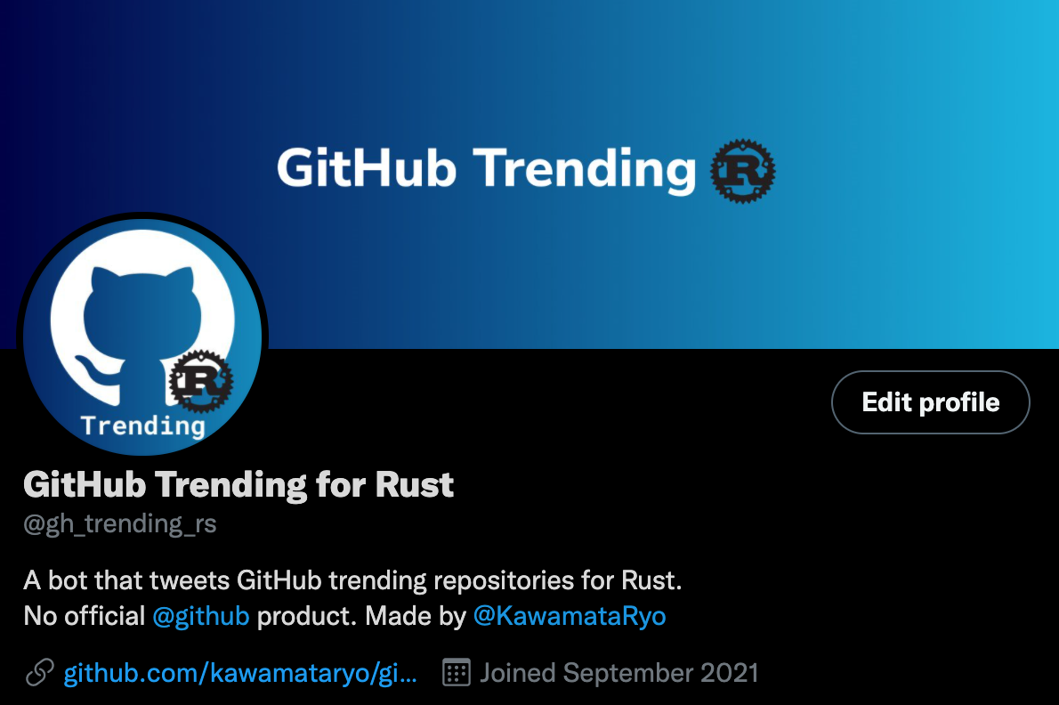 github trending rust