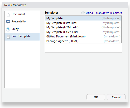 R Markdown templates