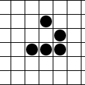 Animated image of a glider in Conway's Game of Life