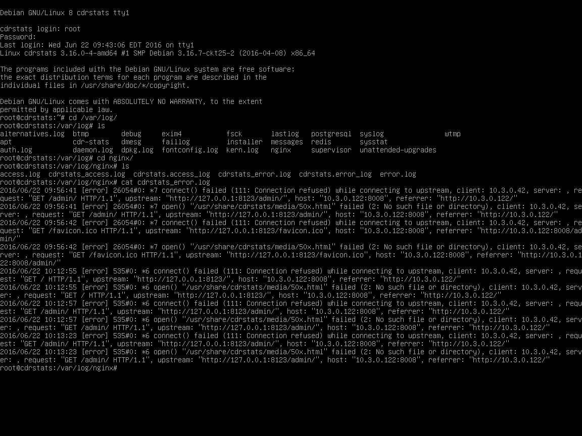 NGINX Shows a 404 because the upstream proxy isnt running