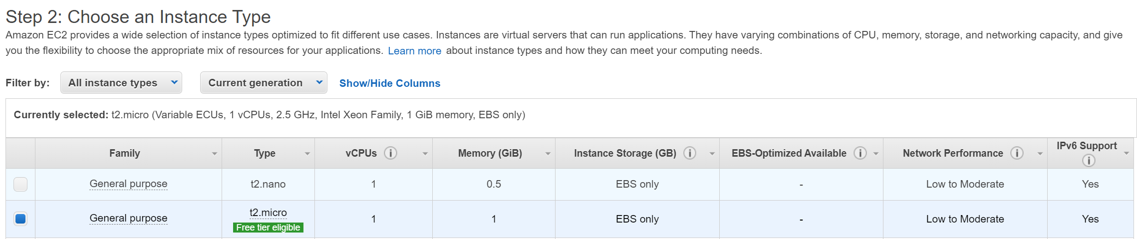 Select Instance