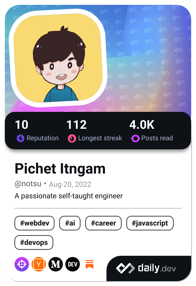 Pichet Itngam's Dev Card