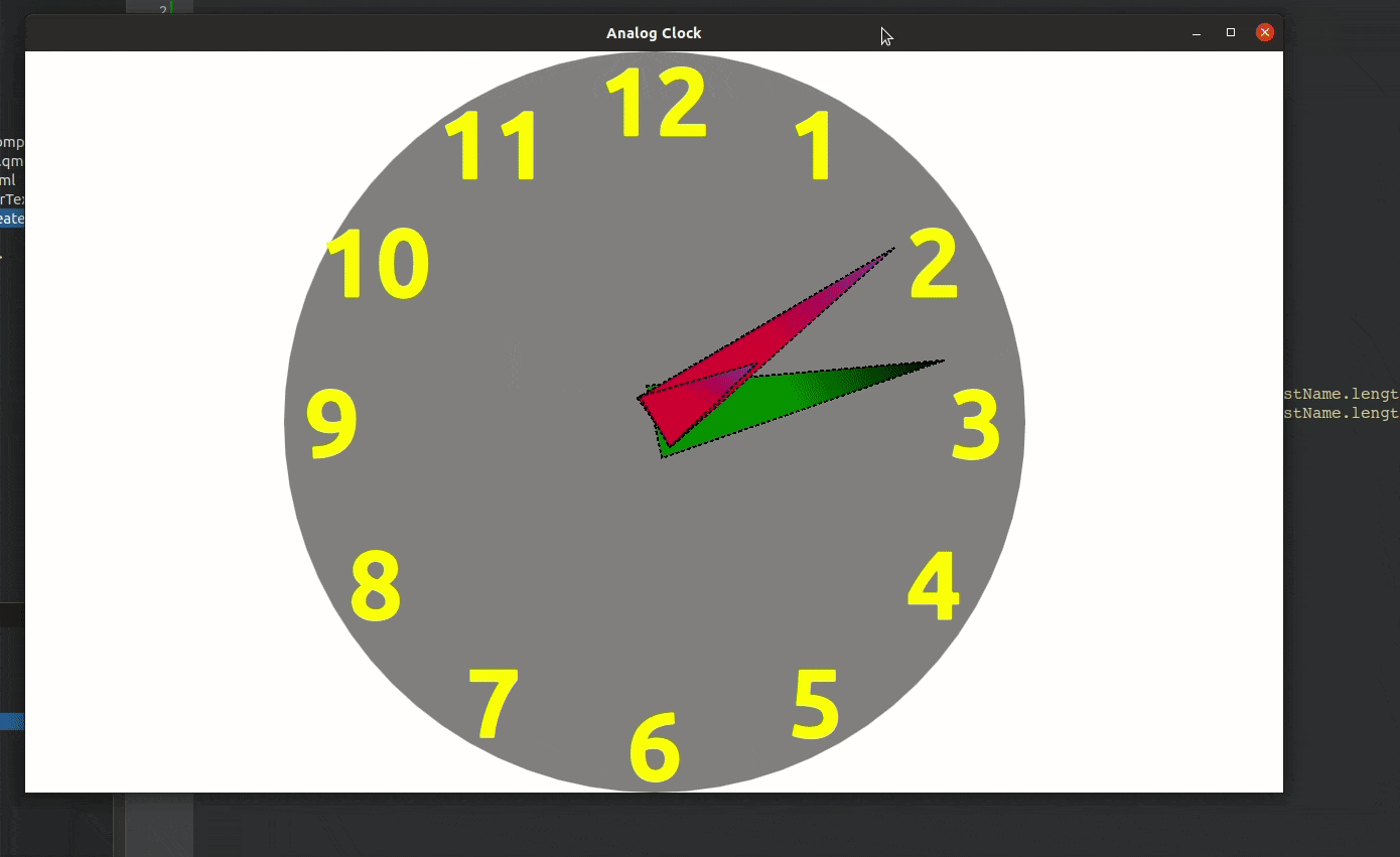 Responsive analog clock on qml